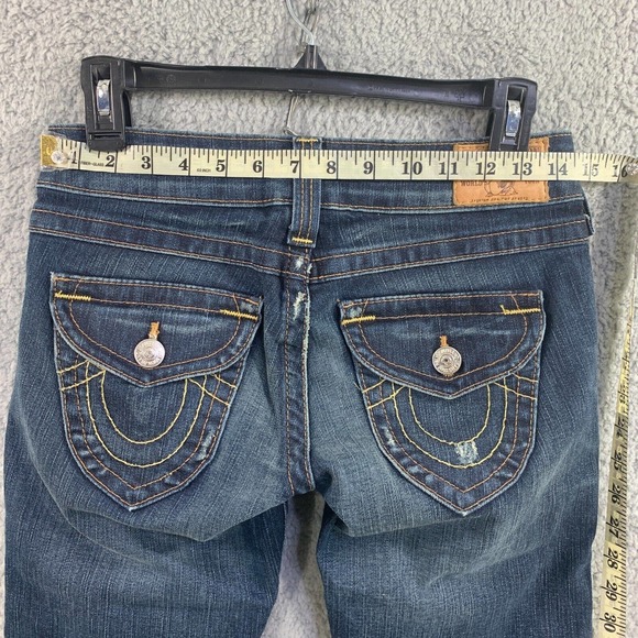 Y2K 90s True Religion Jeans Thick Stitch Boot Cut Blue WC92317QV Sz 27 X31 USA - Picture 6 of 15